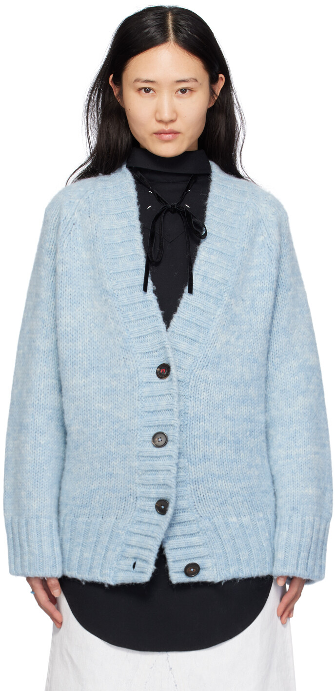 

Синий кардиган с ботаническим рисунком Maison Margiela