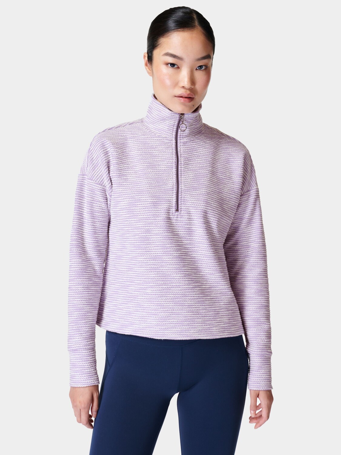 

Джемпер с молнией до половины длины Sweaty Betty Rest Up, цвет Lily Purple