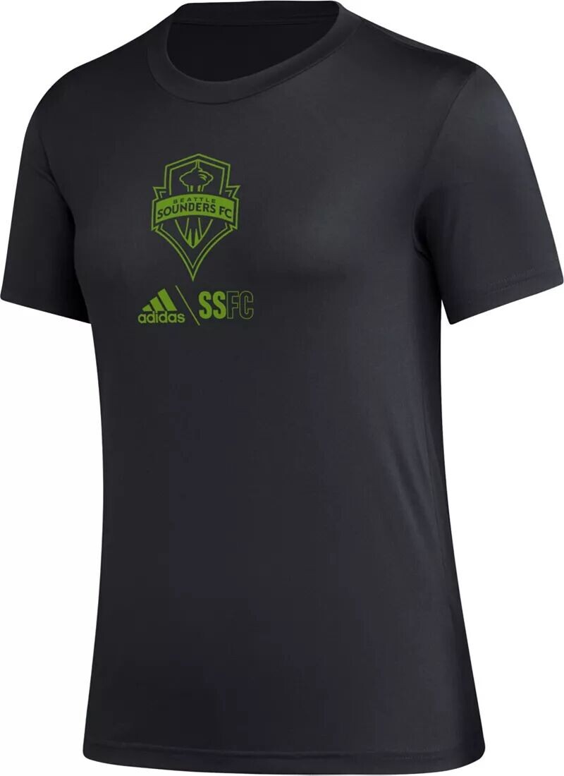 

Женская черная футболка Adidas Seattle Sounders Icon