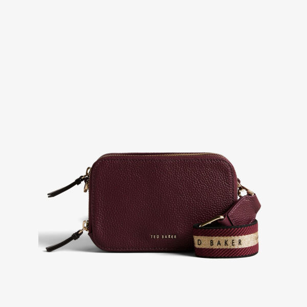 

Миниатюрная кожаная сумка через плечо с логотипом Ted Baker, фиолетовый