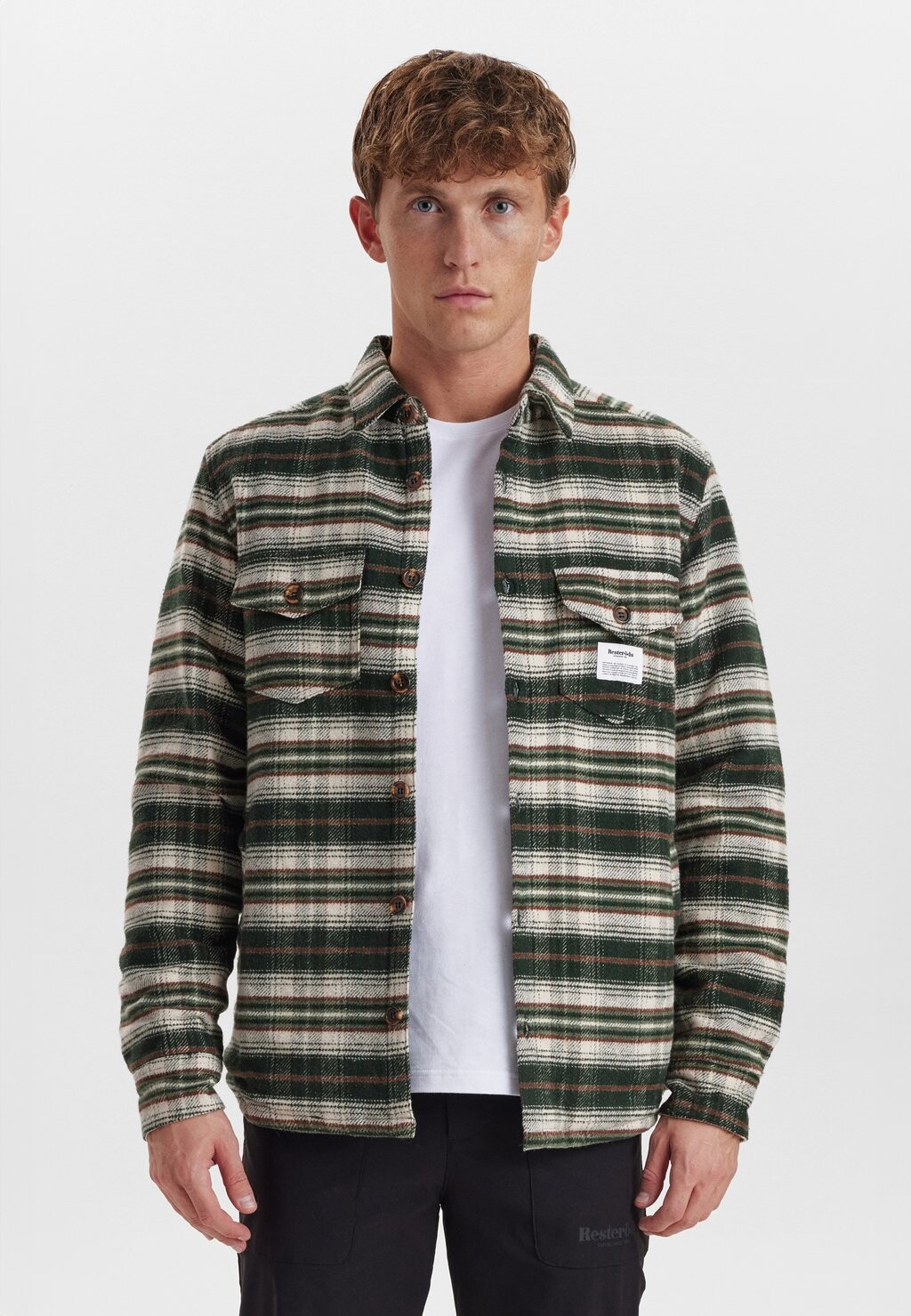 

Рубашка Overshirt Resteröds, цвет metallic green