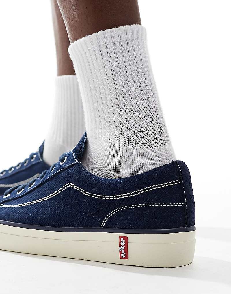 

Синие джинсовые кроссовки Levi's LS2 с красным логотипом