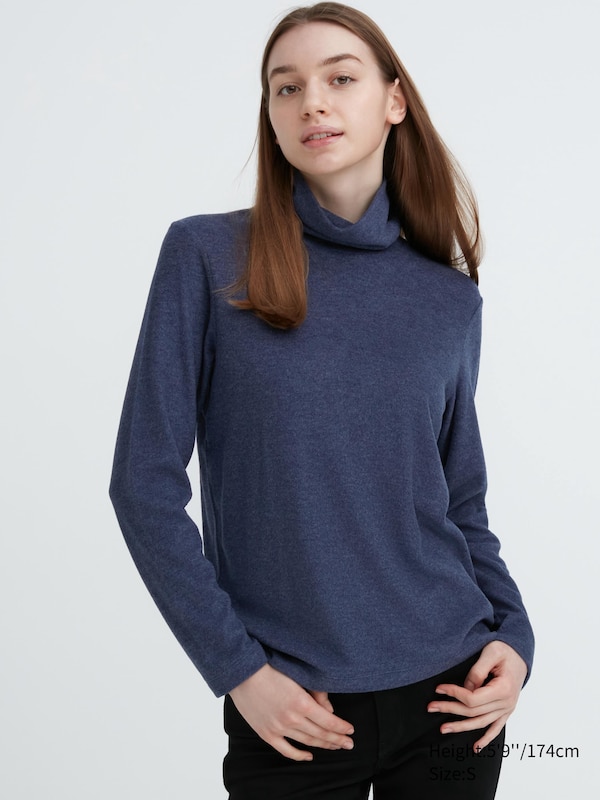 

Водолазка из флиса heattech Uniqlo, синий