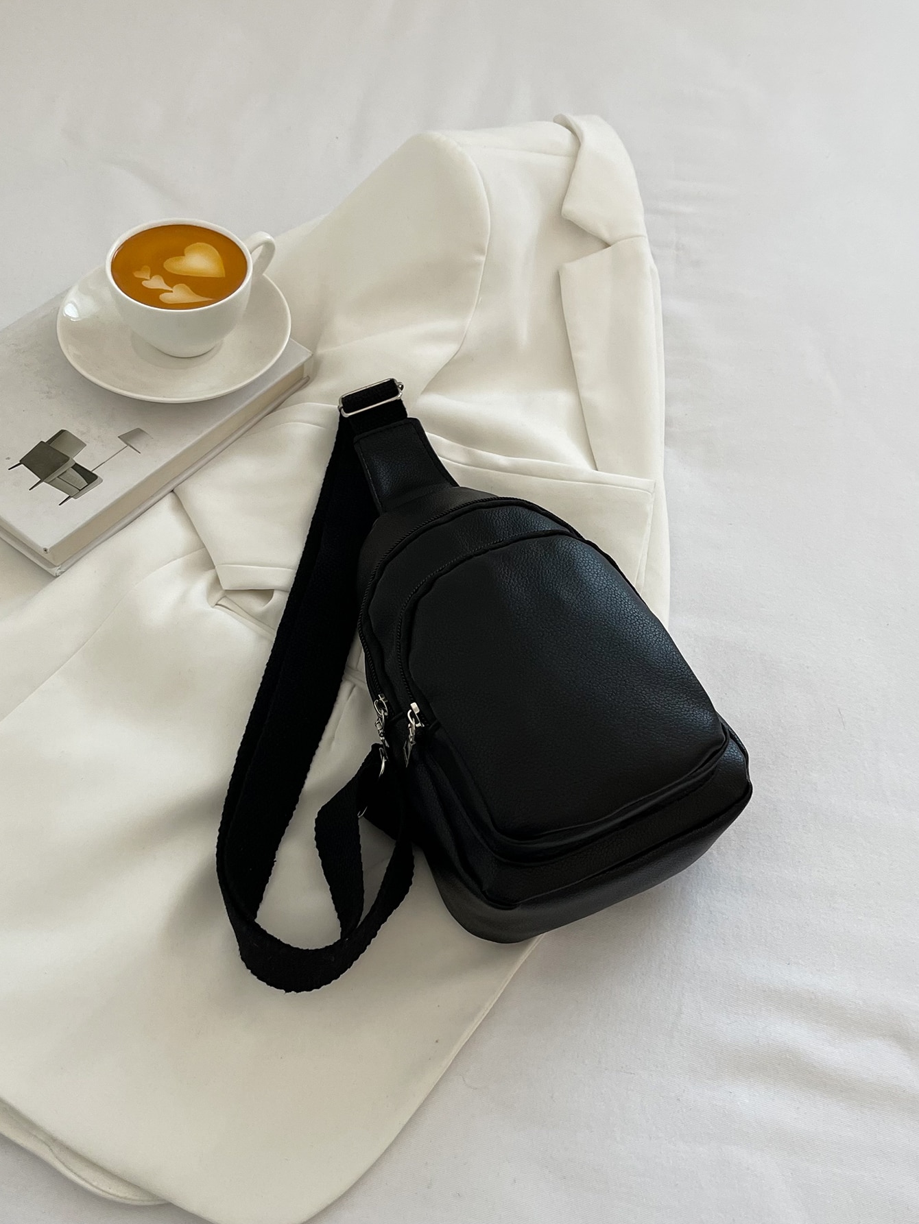 Минималистичная вельветовая сумка на ремешке, черный мини мужская минималистичная сумка слинг черный