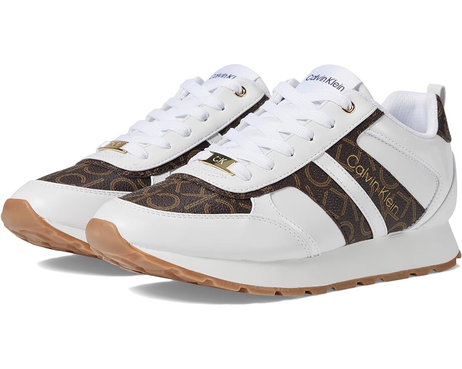 

Кроссовки Calvin Klein Carlla, цвет White/Dark Brown Logo