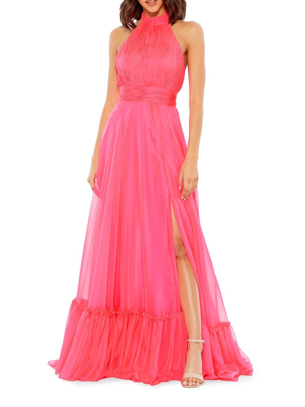 

Шифоновое ярусное платье Mac Duggal, розовый