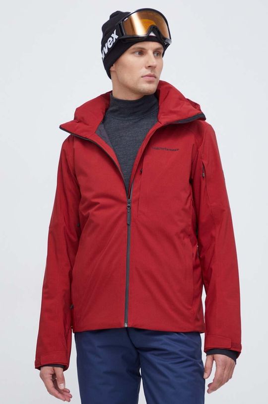 Бордовая лыжная куртка Peak Performance, красный