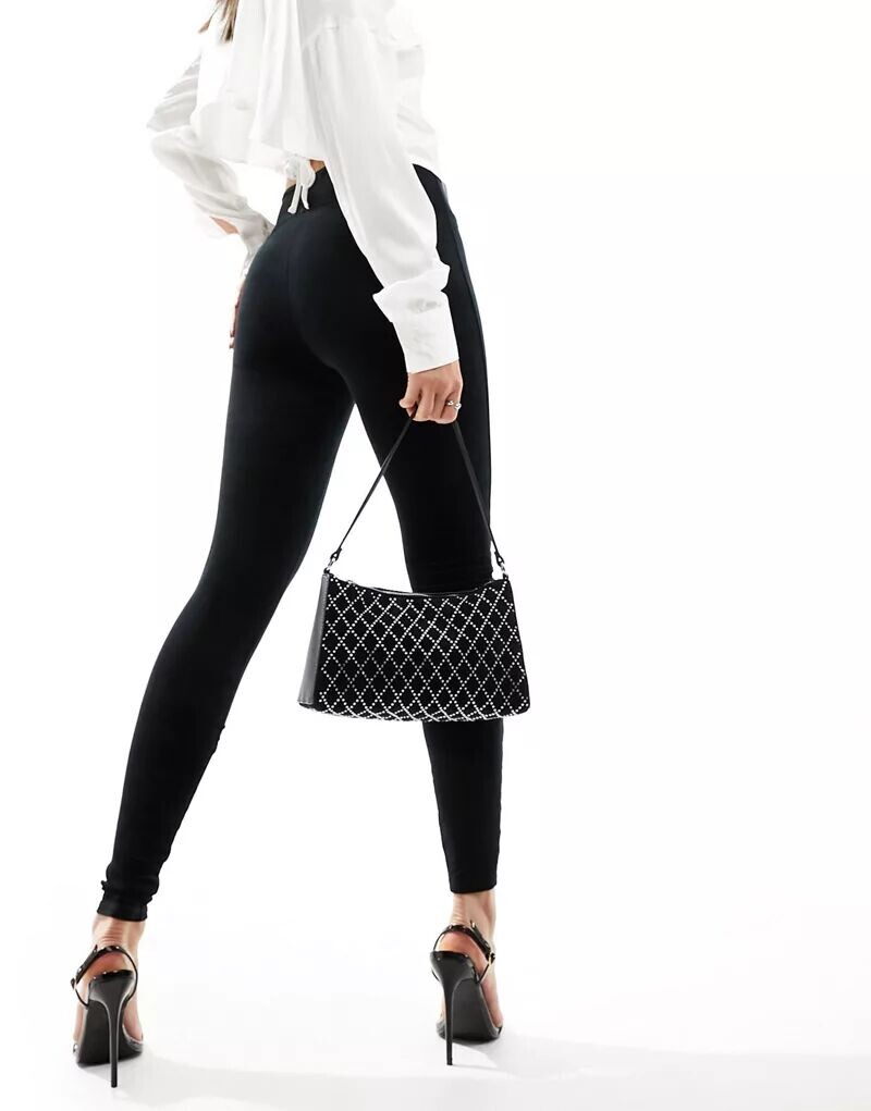 

Черные бархатные моделирующие леггинсы Spanx с завышенной талией