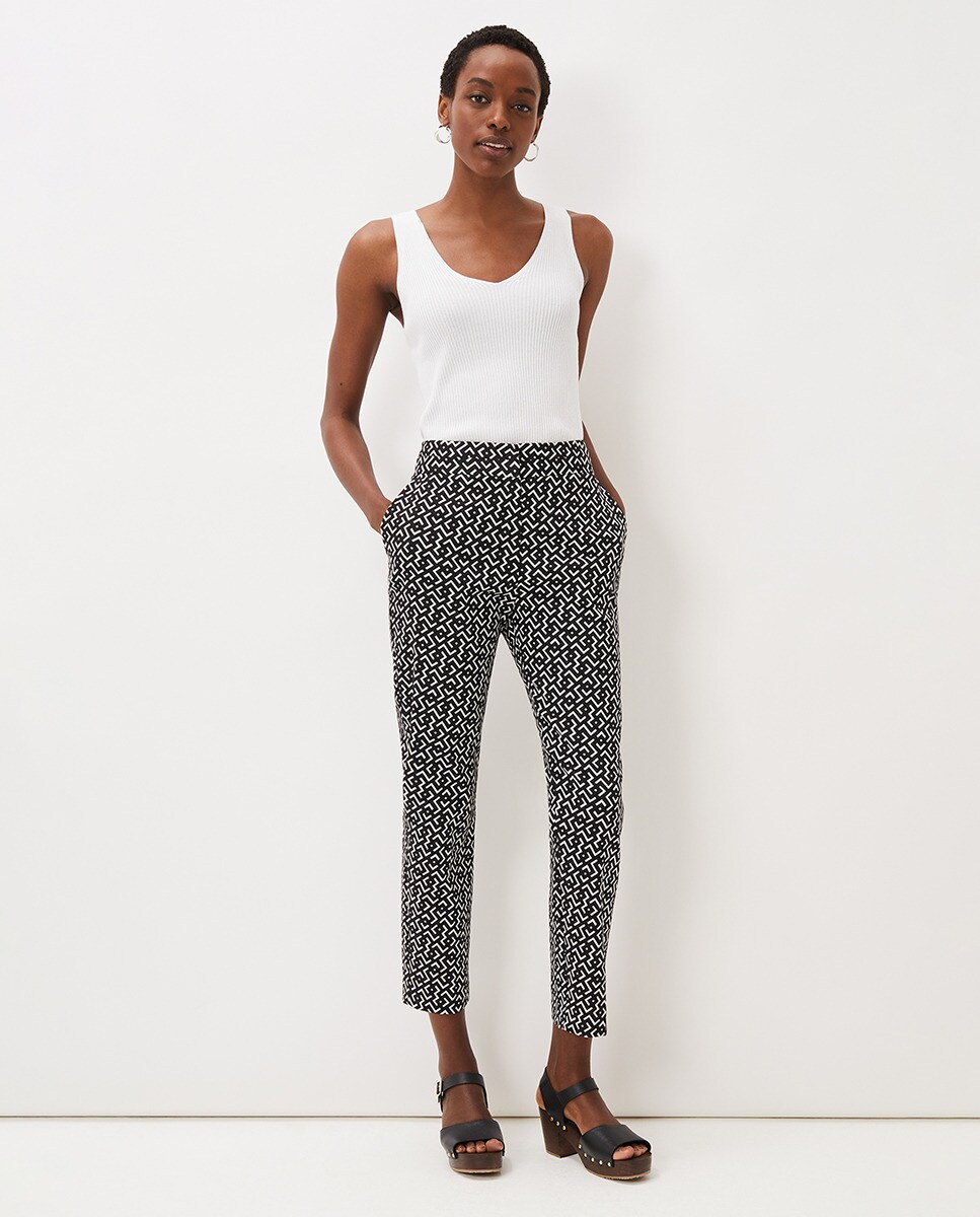 Женские прямые брюки с геометрическим принтом Phase Eight, мультиколор