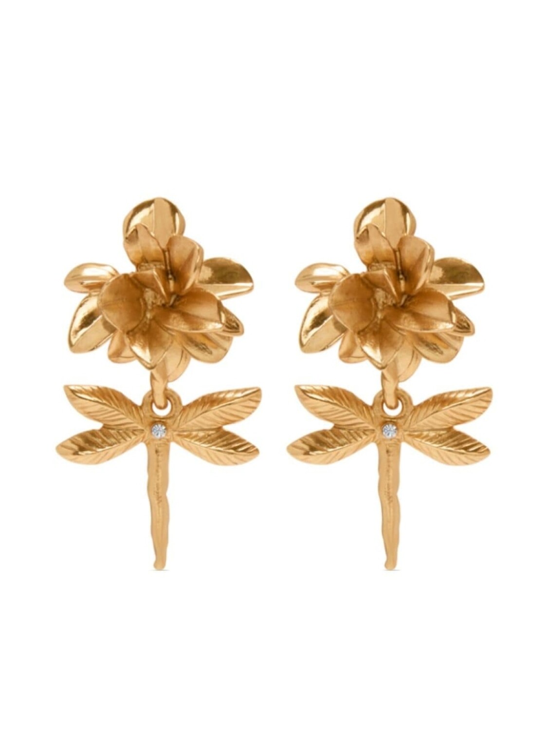

Серьги-клипсы Dragonfly Flower Oscar de la Renta, золотой