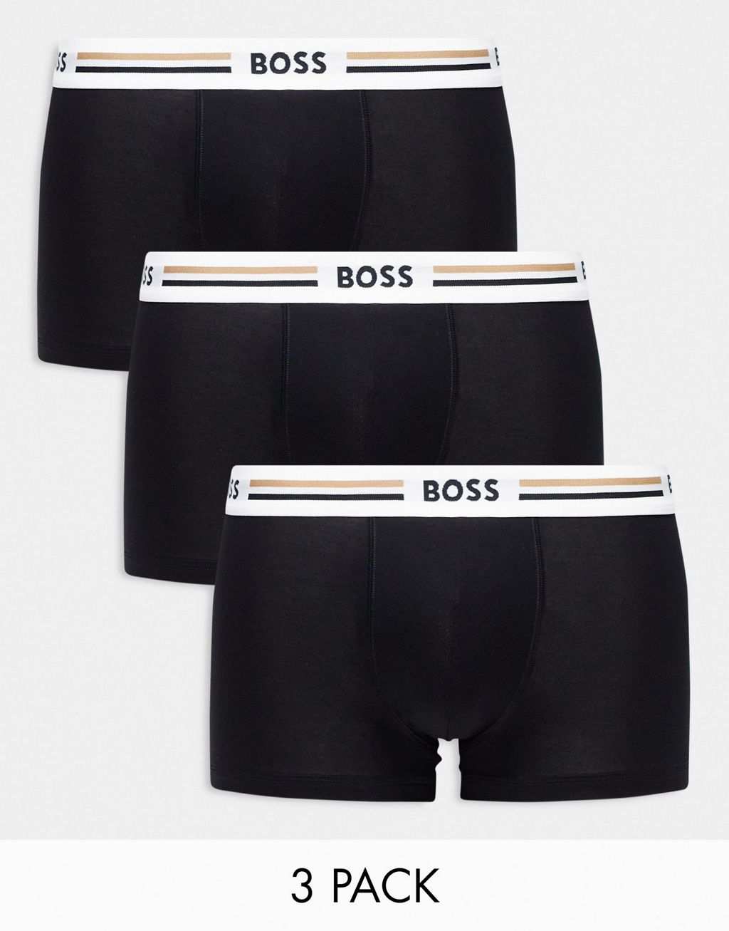 

Набор из трех черных плавок с белым логотипом на поясе Boss Bodywear