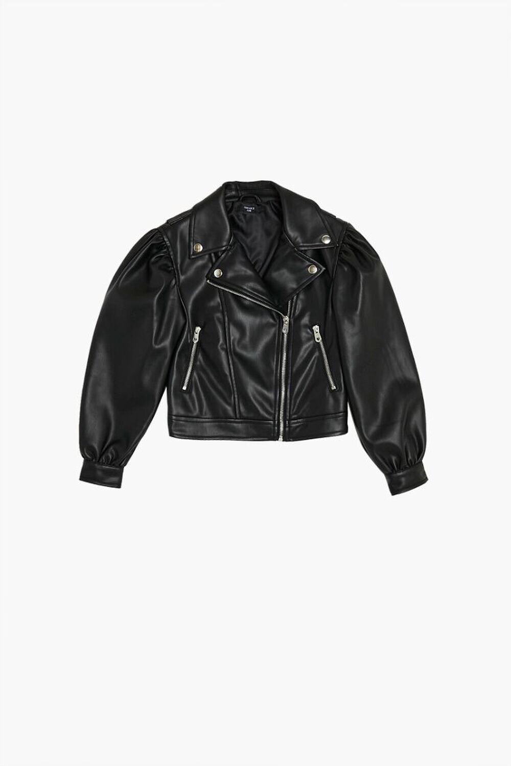 

Мотоциклетная куртка из искусственной кожи для девочек Forever 21, черный