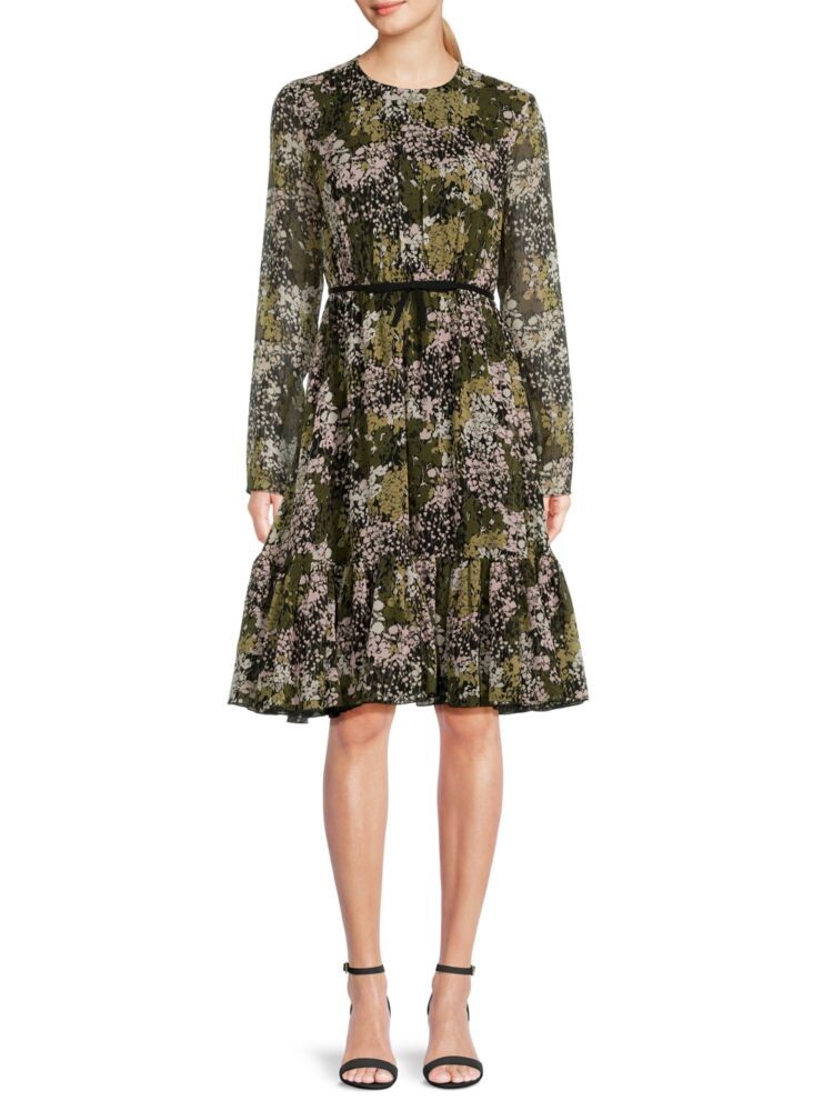 

Платье А-силуэта с цветочным принтом Giambattista Valli, цвет Black Multi