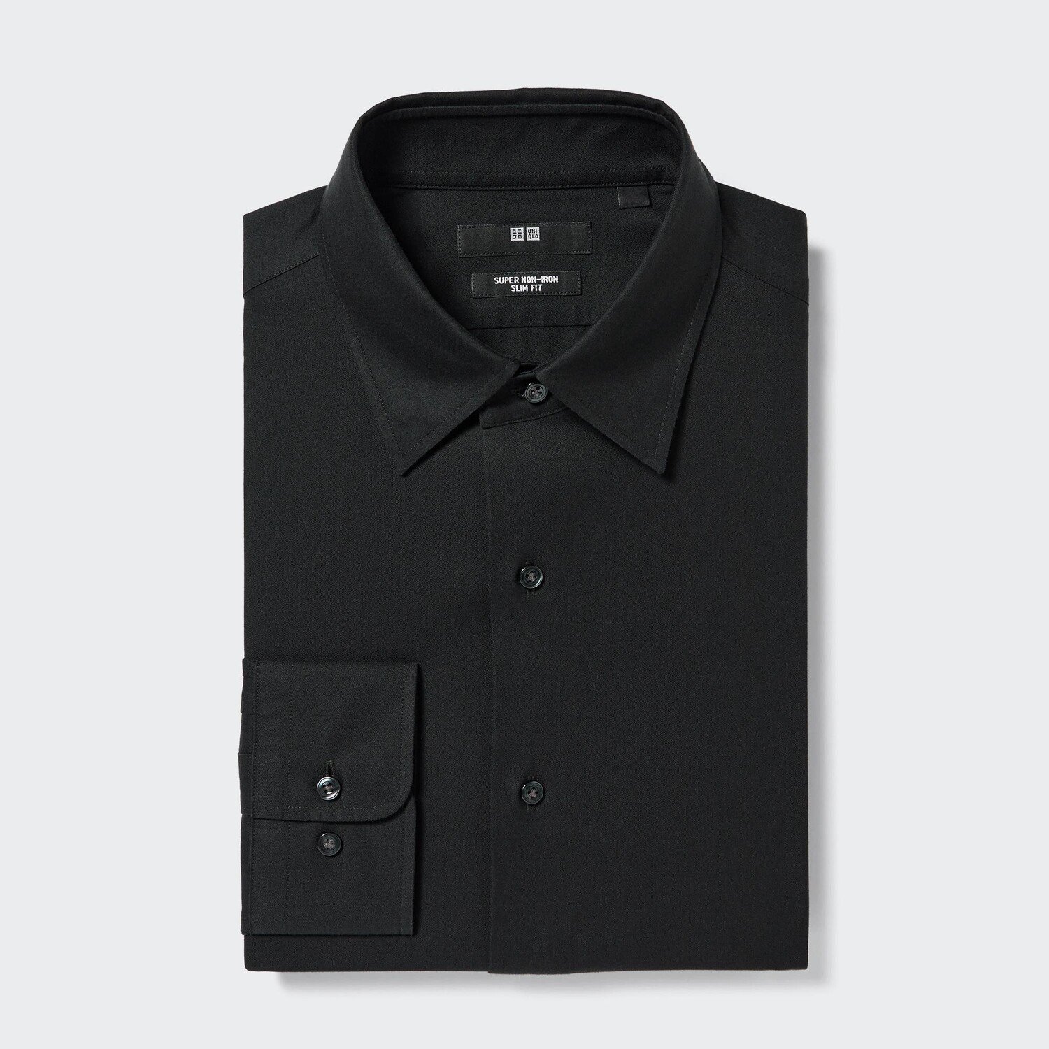 

Рубашка UNIQLO Non-iron узкого кроя, черный