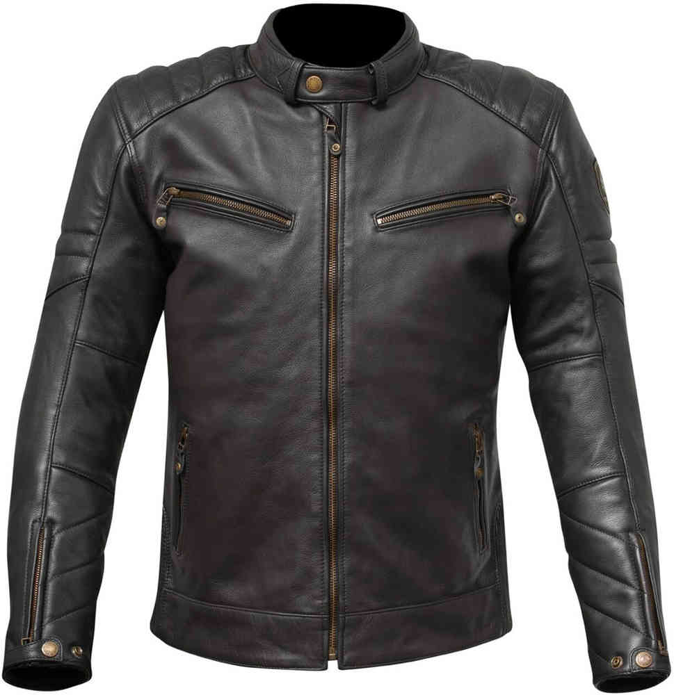 Мотоциклетная кожаная куртка Chase Merlin, черный