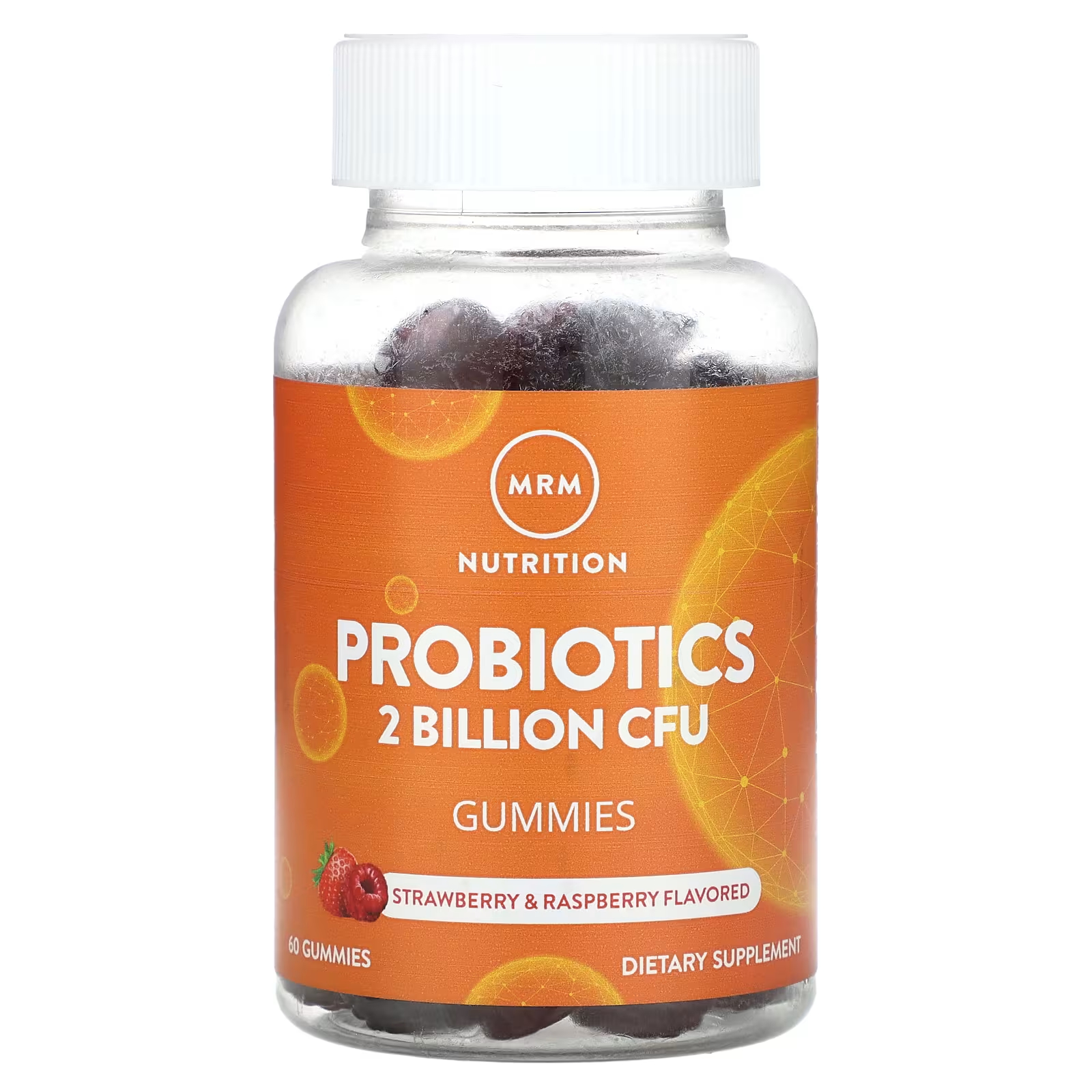 Пробиотики MRM Nutrition с клубникой и малиной, 60 жевательных конфет megafood бузина поддержка иммунитета ягоды 54 жевательные таблетки