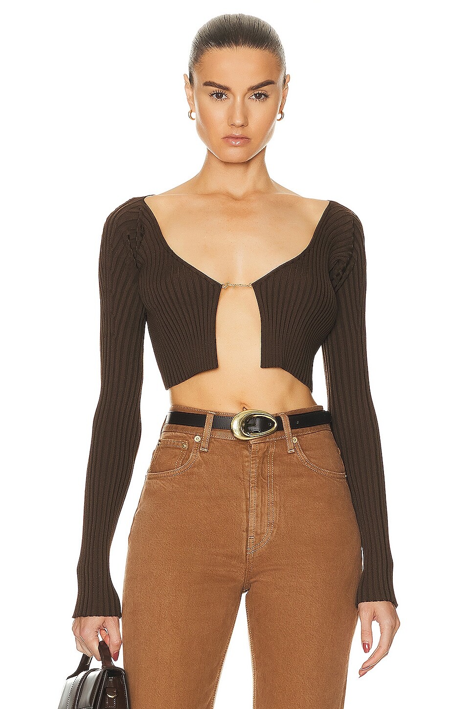 

Топ Jacquemus La Maille Pralu, цвет Dark Brown