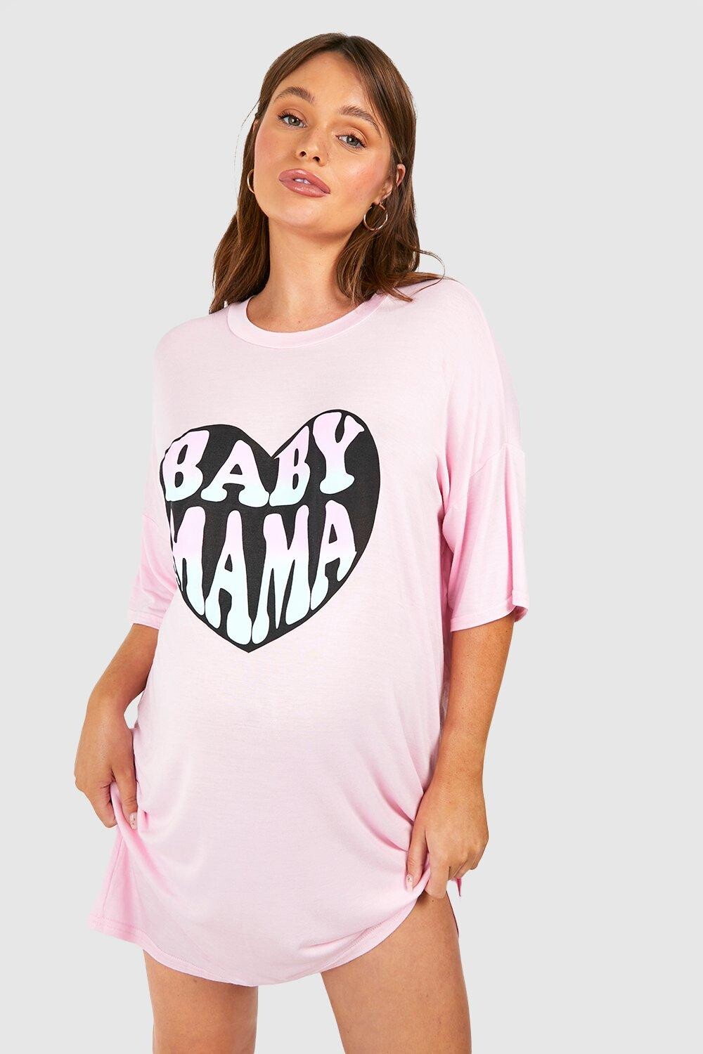 

Ночная рубашка с принтом для матери детей mama Boohoo, розовый