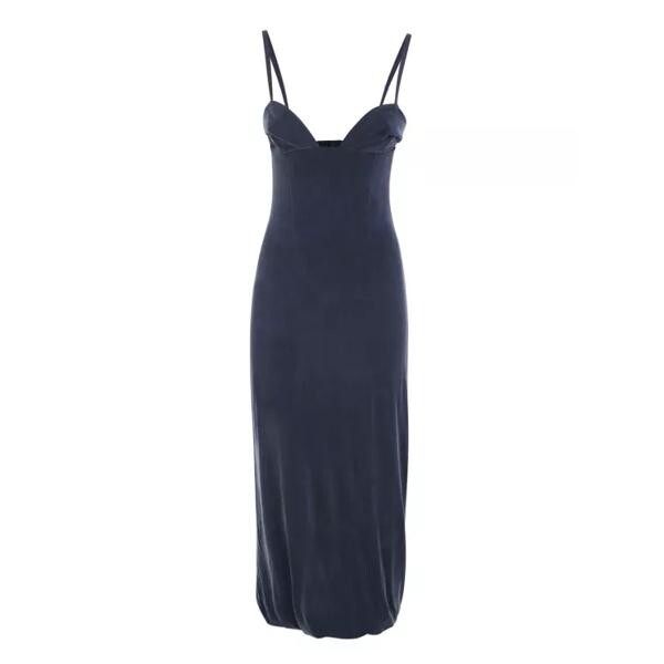 

Платье navy praia draped jersey midi dress Jacquemus, синий