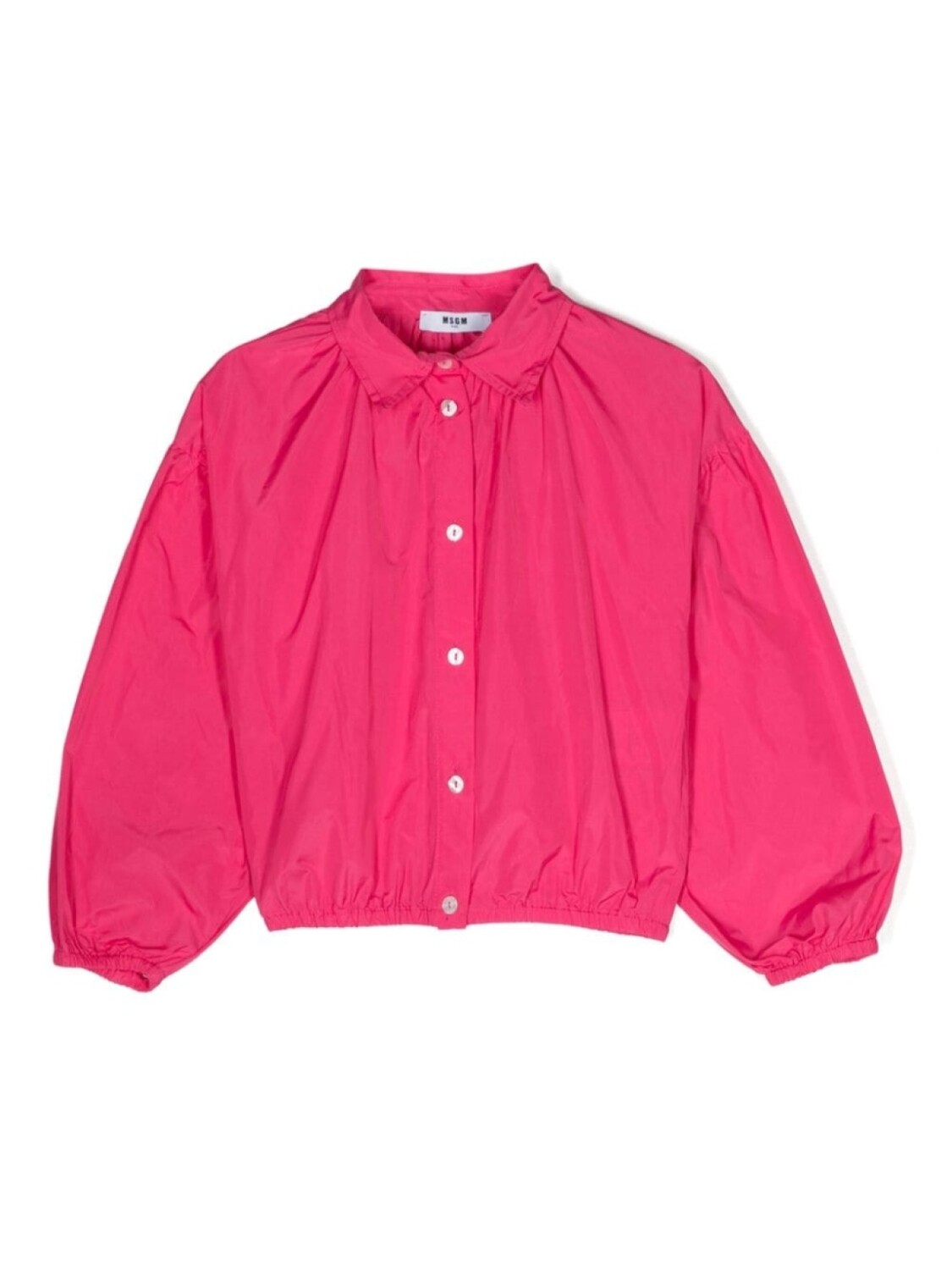

MSGM Kids рубашка с длинными рукавами и вышитым логотипом, розовый