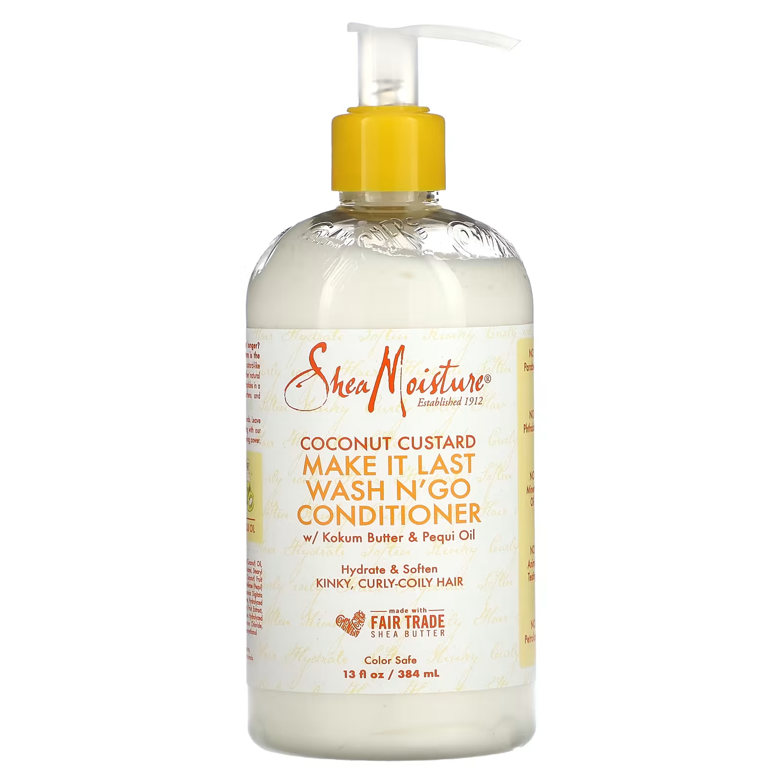 

Кондиционер SheaMoisture Make It Last Wash N' Go для кудрявых и кудрявых волос, кокосовый заварной крем