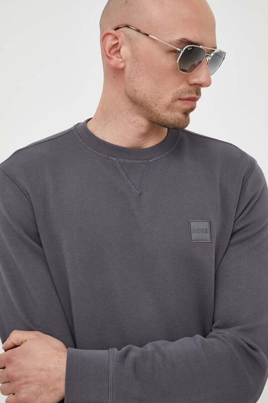 

Толстовка из хлопка BOSS BOSS CASUAL Boss, серый