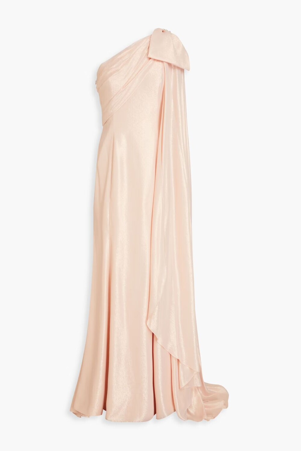 

Платье из ламе с бантом на одно плечо Jenny Packham, цвет Blush