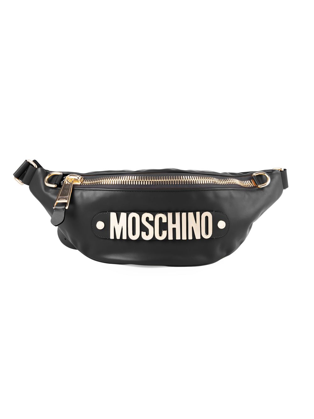 

Кожаная поясная сумка с логотипом Moschino, черный