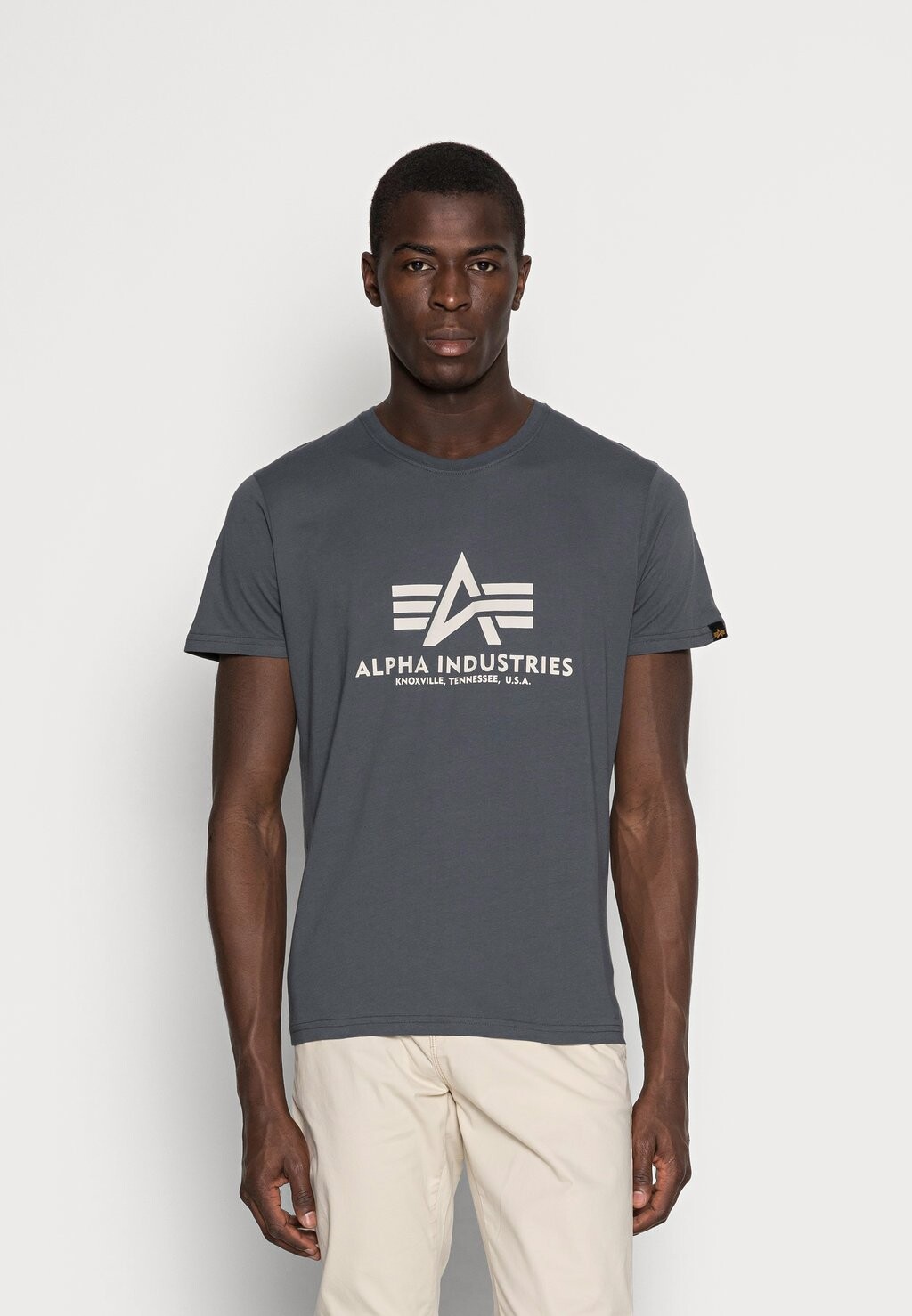 

Футболка с принтом Alpha Industries, темно-серый