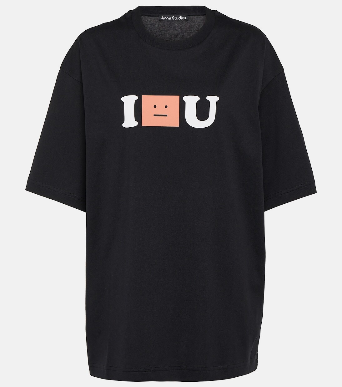 

Футболка из хлопкового джерси с логотипом face Acne Studios, черный