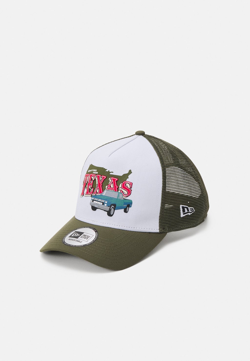 

Бейсболка US STATE WORDMARK TRUCKER UNISEX New Era, цвет olive/black