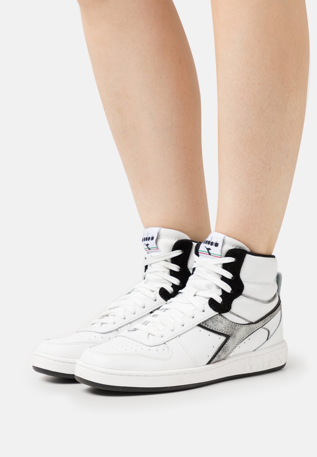 

Высокие кроссовки Diadora Magic Basket Mid Metal, оптический белый/черный