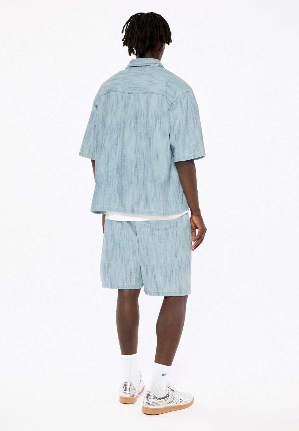 

Рубашка SHORT SLEEVE PULL&BEAR, цвет Blue Denim