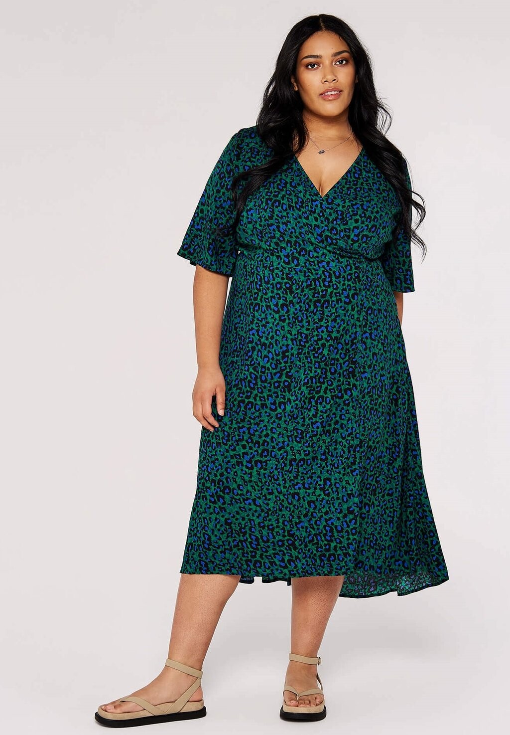 

Дневное платье CURVE ANIMAL PRINT WRAP Apricot, цвет green