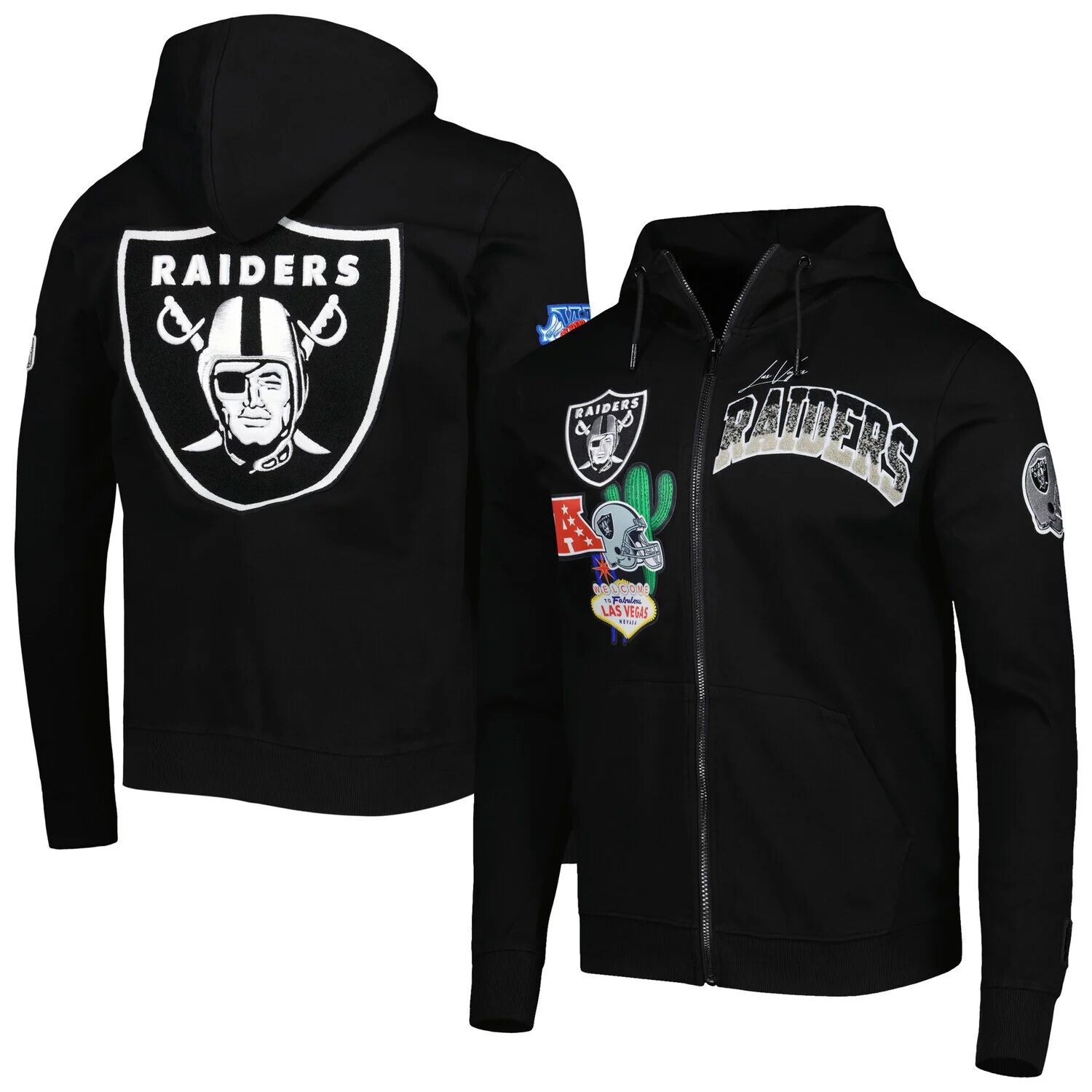 

Мужская толстовка с молнией во всю длину Pro Standard черного цвета Las Vegas Raiders Hometown, Черный