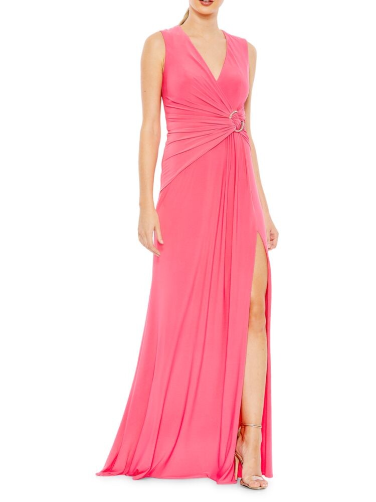 

Платье А-силуэта с драпировкой Mac Duggal, цвет Hot Pink