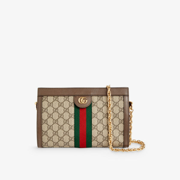 

Маленькая холщовая сумка на плечо Ophidia Gucci, цвет beb/nacero/vrv