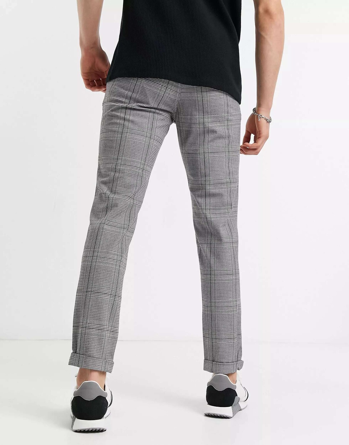 

Серые брюки в клетку Jack & Jones Intelligence, Серый