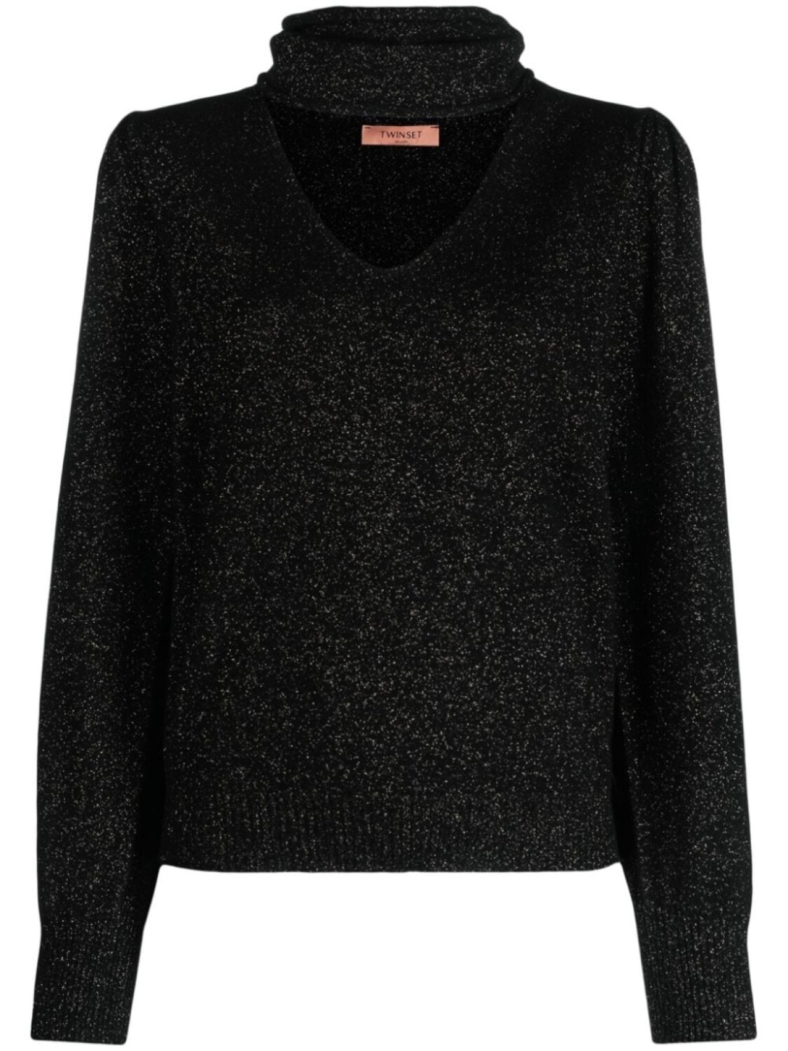 

TWINSET scarf-detail wool-blend top, черный