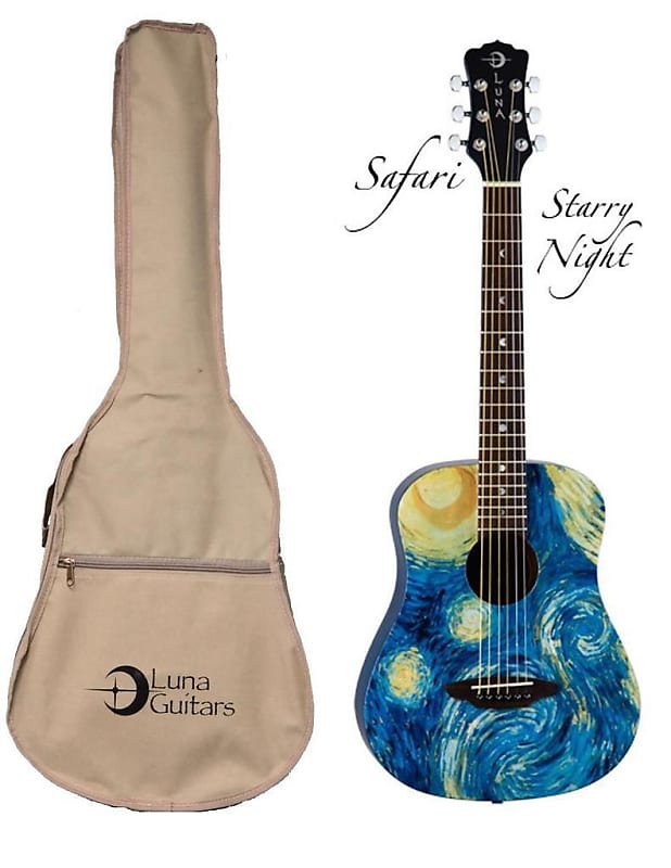 Акустическая гитара Luna SAFSTR Safari Starry Night 3/4 Acoustic Guitar