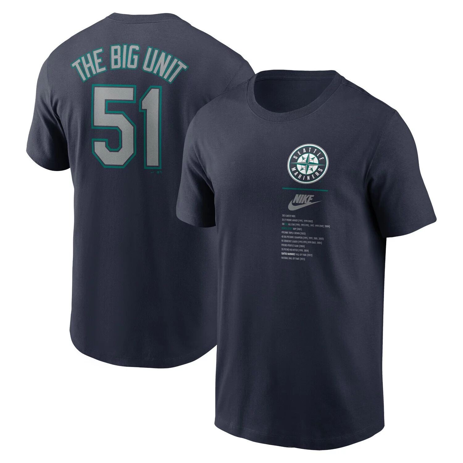 

Мужская темно-бирюзовая футболка Randy Johnson Seattle Mariners Legend с именем и номером Nike, Зеленый