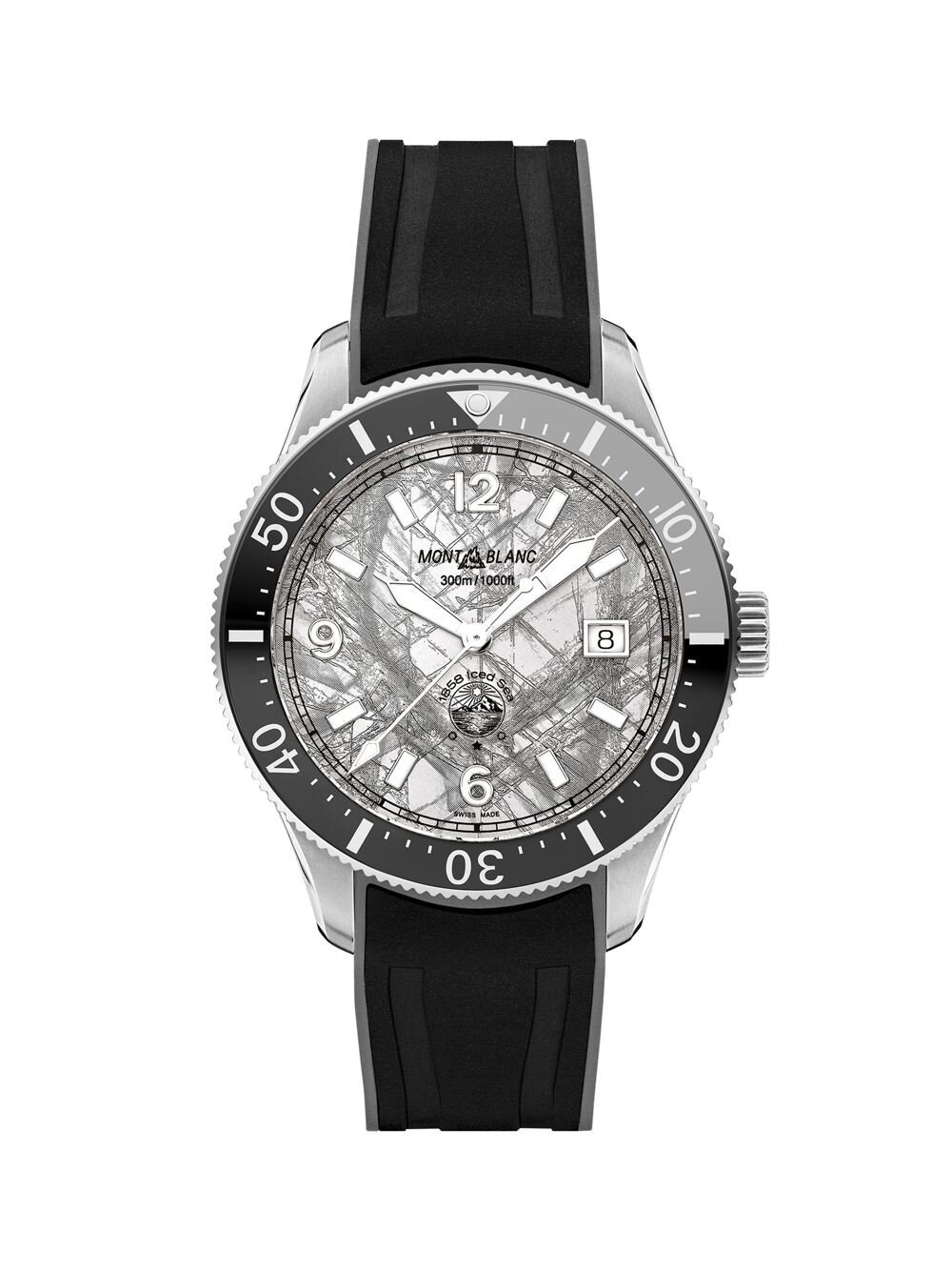 

Часы 1858 Iced Sea из нержавеющей стали и резины/41 мм Montblanc, серебряный