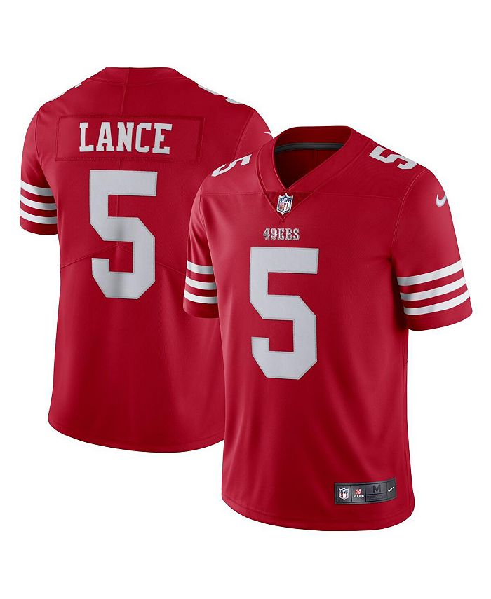 

Мужская майка Trey Lance Scarlet San Francisco 49ers Vapor Limited Nike, красный