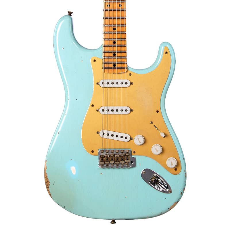 Электрогитара Fender Custom Shop Limited Edition 70th Anniversary 1954 Stratocaster Relic - Super Faded/Aged Daphne Blue - Electric Guitar NEW!