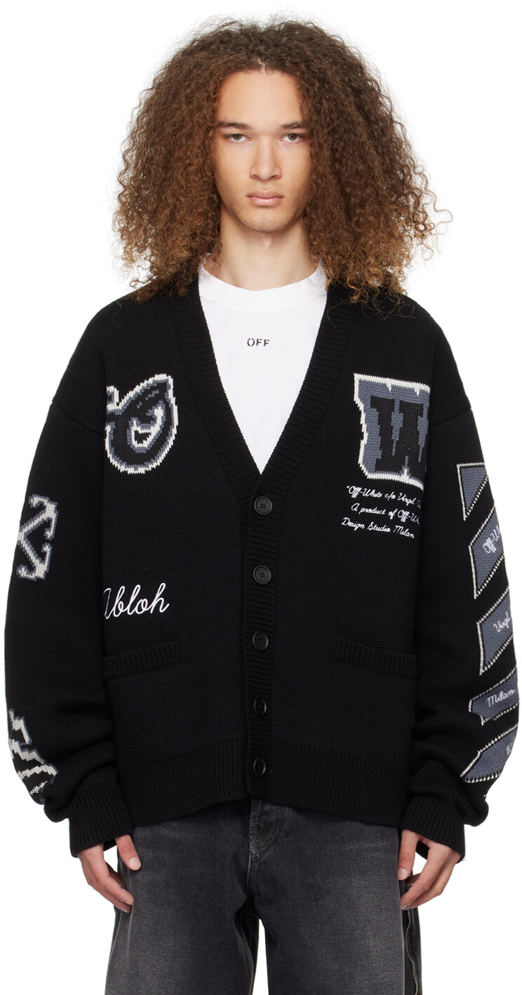 

Черный университетский кардиган Off-White
