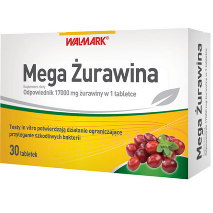 MEGA Cranberry 30 таблеток мочевыделительной системы от чихания мочевого пузыря Walmark
