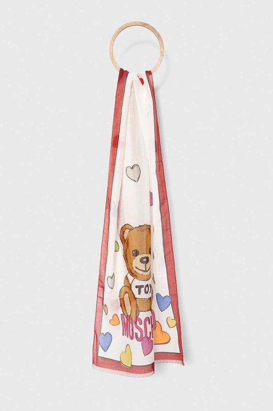 

Шаль с добавлением шелка Moschino, белый