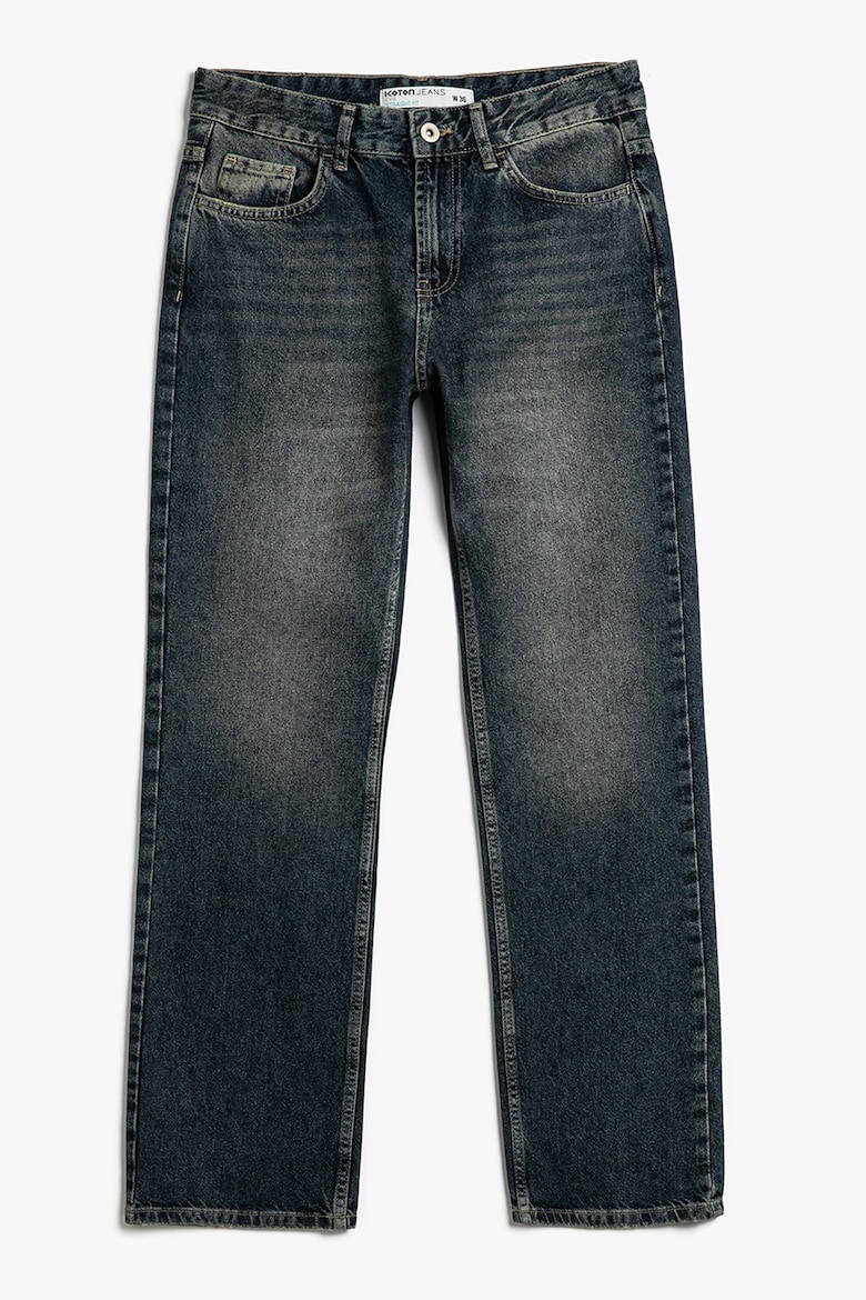 Прямые джинсы с потертым эффектом Koton, синий