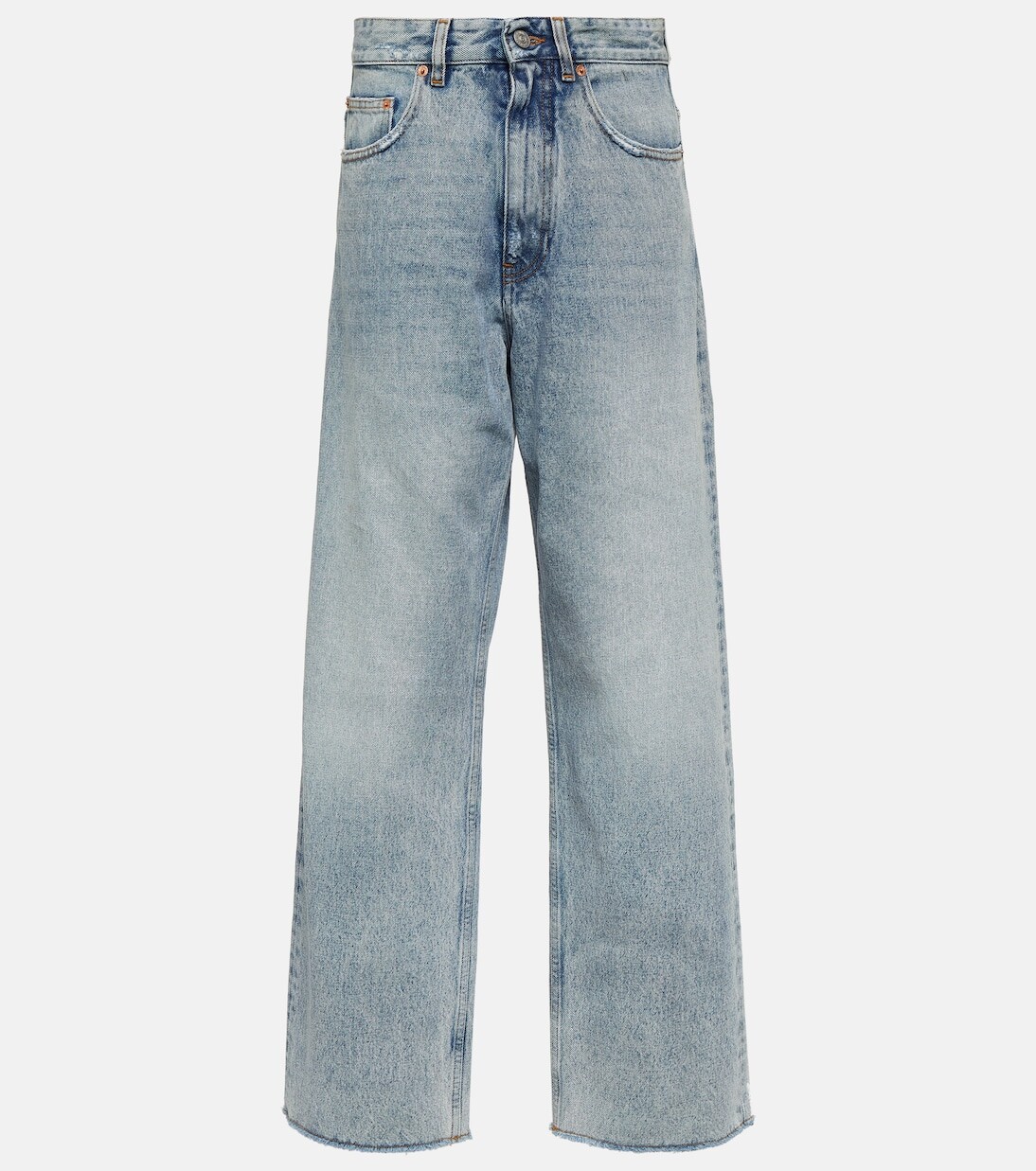 

Потертые джинсы средней посадки Mm6 Maison Margiela, синий