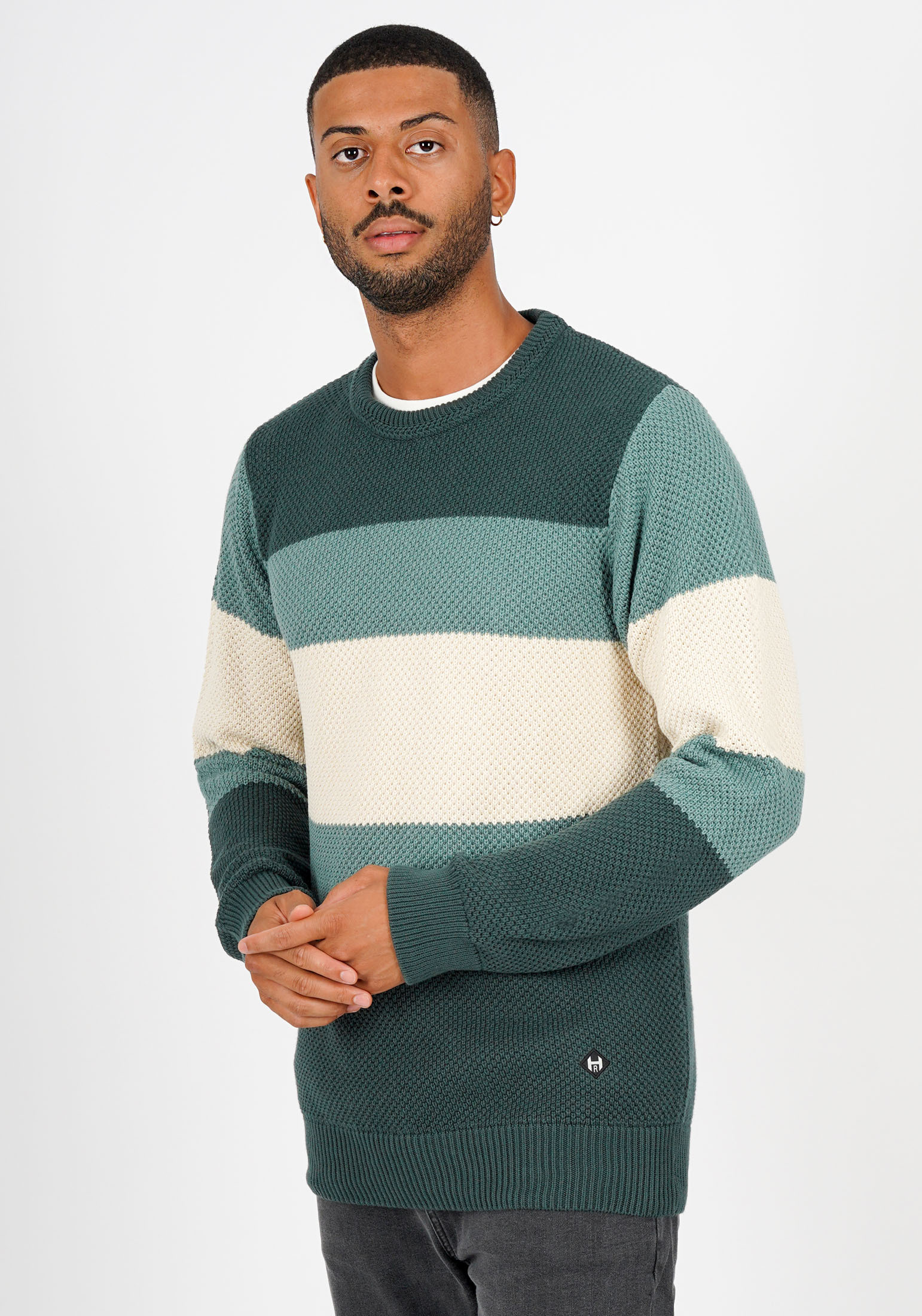 пуловер honesty rules strick jacquard цвет multi colors Пуловер HONESTY RULES Grid Blocked, цвет sage